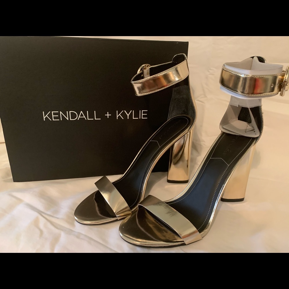Brand new gold block heels